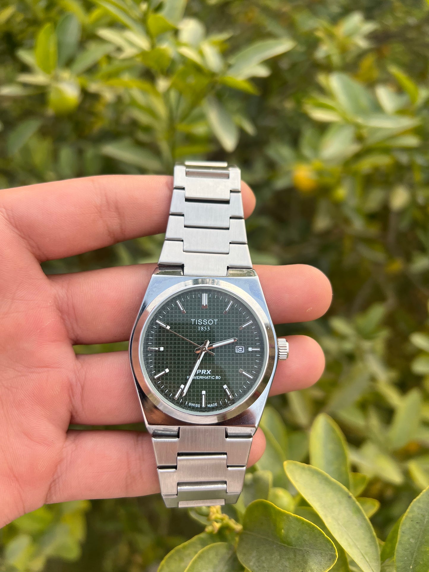Tissot PRX Green Dial with Silver Chain