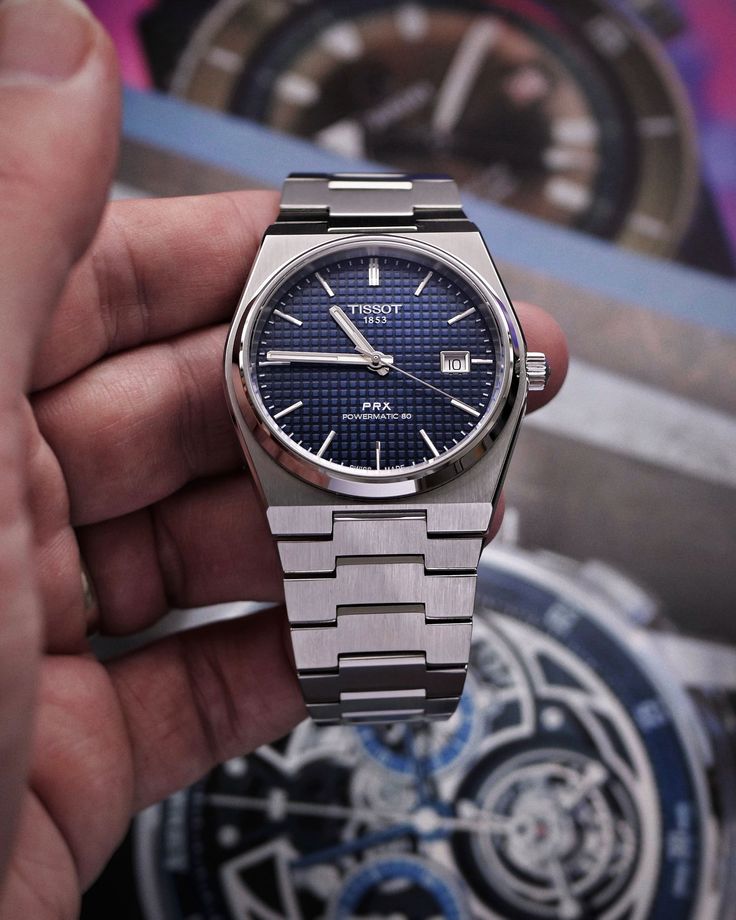 Tissot PRX Blue Dial with Silver Chain
