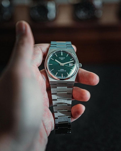 Tissot PRX Green Dial with Silver Chain