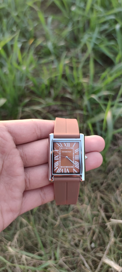 Universe point Brown Dial with Silicone Straps