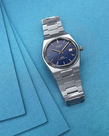 Tissot PRX Blue Dial with Silver Chain