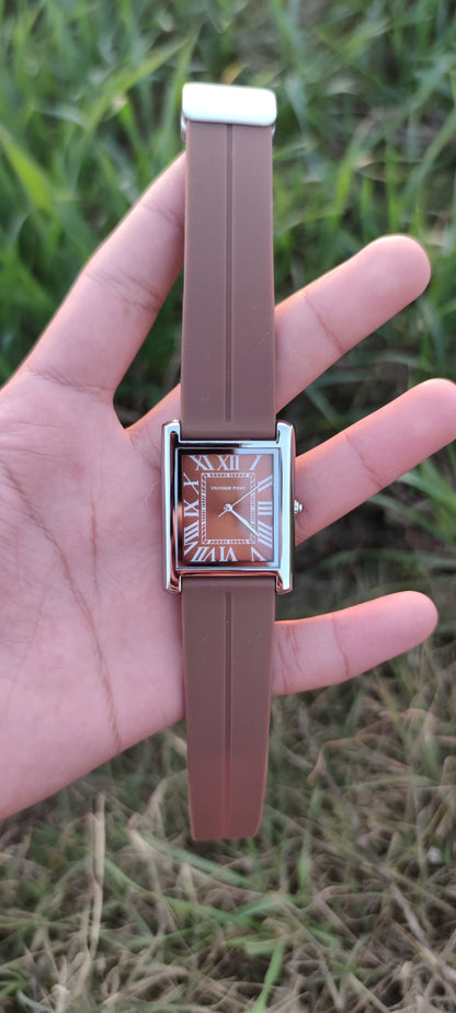 Universe point Brown Dial with Silicone Straps