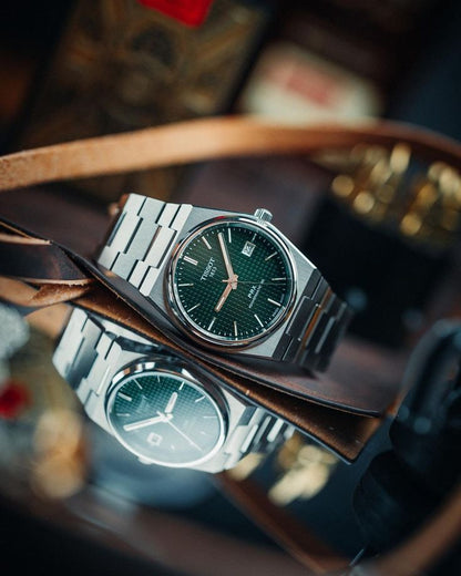 Tissot PRX Green Dial with Silver Chain
