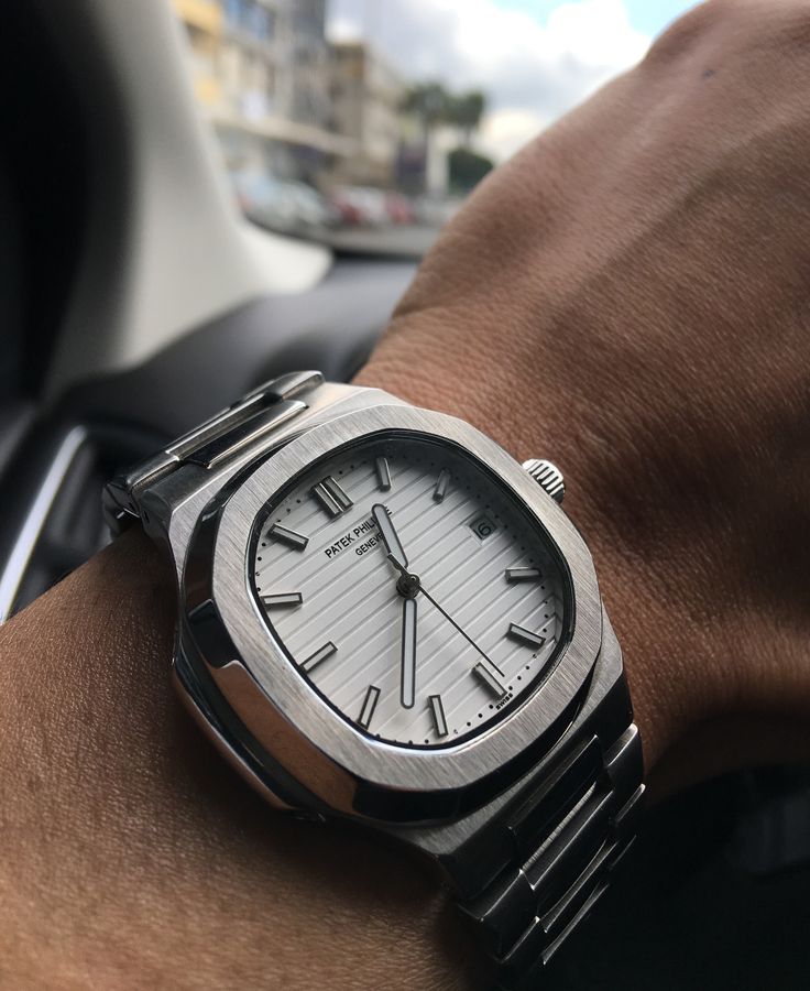 Patek philip silver with white dial