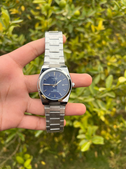 Tissot PRX Blue Dial with Silver Chain
